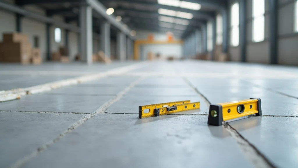 Bauabnahme auf frisch verlegtem Industriefliesenboden